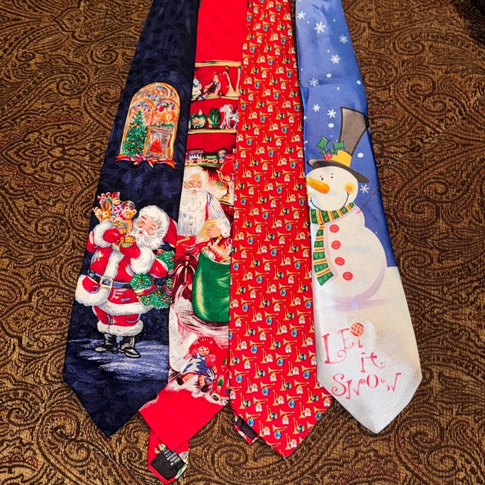 Holiday Neck Ties! Four together! Christmas party